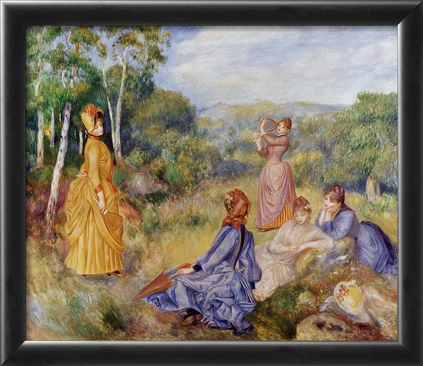 Girls Playing Battledore and Shuttlecock - Pierre-Auguste Renoir painting on canvas